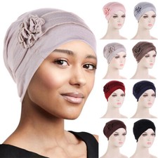 Damen Beanie Mütze Blume Krebs Chemo Muslim Vintage Turban Mütze Kopftuch Z Damen-Beanie price