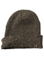 s.Oliver Damen Beanie Mütze Grau meliert Rippstrick Nieten Freizeit Damen-Beanie price