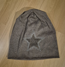 Damen Beanie Mütze Braun Einheitsgröße Baumwolle Viskose Strassstern Damen-Beanie price