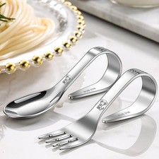 316 Stainl Steel Children's Spoon Fork Set Baby Feeding Utensils Eating Tools Feeding Set price
