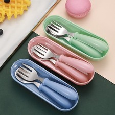 Baby Gadgets Tableware Set Children Cutlery Cartoon Food Feeding Spoon Fork' Y4 Feeding Set price