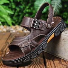 Herren Sandalen Leder Sommer Schuhe Bequem Freizeit Outdoor Sandalen Braun Schwa Outdoor Sandals price