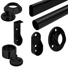 Schrankstange Garderobenstangen Kleiderstange 60 - 116 cm schwarz SOTECH Schrank price