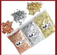 Blattgold Flocken 3 Gramm alle Basteln Nail Art Malerei Deko Vergoldung Harz Gold Leaf Paint price