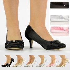 DAMEN MIT MITTLEREM ABSATZ DIAMANT HOCHZEIT ABSCHLUSSBALL KURZSCHUHE TASCHEN Evening Schuhe price