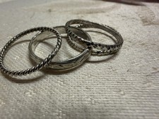 925 massiv Sterling Silber Handarbeit Modernist Vorsteckringe Größe 9 Silver Wedding Band price