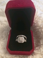 Ehering mit Diamanten besetzt Größe 6. 75 925 JTW Silver Wedding Band price
