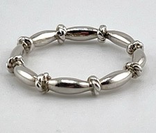 Nachlass. Verziertes Unisex Sterlingsilber Hochzeit/Stapel Stil Band. Größe 7. Silver Wedding Band price