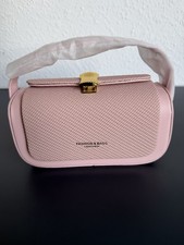 Pink Textured Top Handle Clutch Handbag Gold Turn Lock Evening Shoulder Bag Evening Tasche price