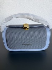 Blue Textured Top Handle Clutch Handbag Gold Turn Lock Evening Shoulder Bag Evening Tasche price
