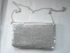 Damenhandtasche, Evening Bag, aus Metallpailetten und klaren Strass Evening Tasche price
