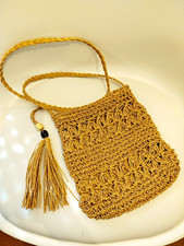Umhängetaschen im Boho-Stil, Beige/Braun/ Strohtasche mit Quaste und Holzperlen Taschen price