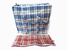 Plastiktasche Plastiktüte Einkaufstaschen Tasche blau oder rot kariert L-XXXL Taschen price