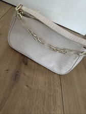 Damentasche Schultertasche Hellrosa Kunstleder mit Krokodilmuster NEU Taschen price