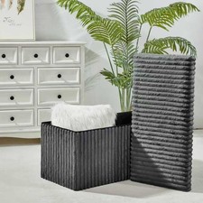 Gerippte Ottomane Aufbewahrungsbox Loves Home Klappbank Hocker Grau Anthrazit Schwarz Büro-Stool price