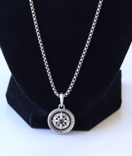 David Yurman Sterlingsilber Herren Kompass Amulett mit 2,7 mm Box Kette Compass price