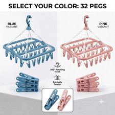 32 Klammern faltbar Wäscheständer Wäschesocken Trockner Aufhänger Unterwäsche Klammerständer UK Baby-Clothes Hanger price