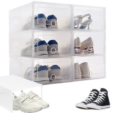 6er Set Schuhbox Transparent Schuhkarton Aufbewahrungsbox Stapelbar mit Deckel Shoe Aufbewahrung Box price