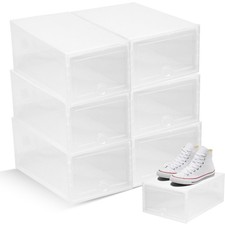 Schuhaufbewahrung 6er Set Transparent Schuhbox Stapelbar Schuhkarton mit Deckel Shoe Aufbewahrung Box price