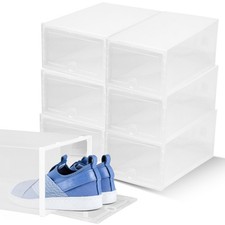 6 Stück Schuhbox Transparent Stapelbar Schuhkarton Aufbewahrungsbox mit Deckel Shoe Aufbewahrung Box price