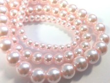 Glaswachsperlen Ø 4/6/8mm Glasperlen rund Größenwahl Farbe zart rosa Strang #14 Perlenfarbe price
