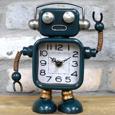 Grüne Roboter Tischuhr Quarz Metall Industrial Style Schreibtisch Batterie Retro Deko Desk Clock price