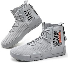 Turnschuhe Sneaker Freizeit Sport Herren Hoch Grau 39eu Jungen Jungen-Casual Schuhe price