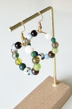 Handgefertigt Ohrringe - multi colored stones unique hoop earrings Colored Stone Earrings price
