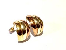 DAMEN 3 FARBIGE 9 KT GOLD WEISSE ROSE OHRRINGE OHRRINGE 9K 375 PIERCING STIL Colored Stone Earrings price
