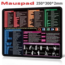 Mauspad Mousepad 25x30cm mit Deutsch Word Excel Office Shortcuts Für Büro Gaming Gaming Mouse Pad price