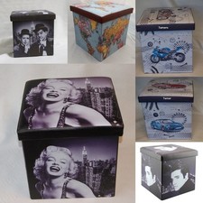 Marylin Beatles Audrey Oldtimer klappbar Aufbewahrung Ottomane Würfel Box Fuß Hocker Standard Stool price