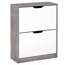 HOMCOM Schuhschrank mit zwei Schubladen Heim Aufbewahrung Organizer mit Nutgriffen Flur Shoe Cabinet price