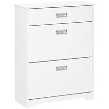 HOMCOM Kipp Schuhschrank Flur Organizer mit Klappschubladen für Eingang 16 Paar Shoe Cabinet price