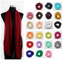 Chiffon Schal seidig Stola Tuch elegant schlicht festlich Hals Kopftuch Damen-Schal price