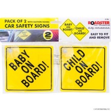 4er SET BABY KIND AN BORD PKW SICHERHEITSSCHILDER SICHERE SAUGNÄPFE HAKEN Baby-Sicherheitsset price
