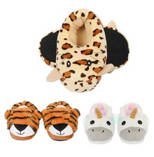 Kinder 3D Tier Hausschuhe Weich Plüsch Rutschfeste Sohle Tiger Leopard Einhorn Schuhe Mädchen-Slippers price