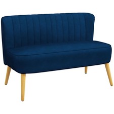 2-Sitzer Sofa Zweisitzer, Loveseat mit Leinenoptik, Doppelsofa mit Holzbeine Loveseat price