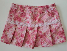 Baby Club Mädchen Faltenrock Gr. 74 rosa/weiß Blumenmuster Spitze Gummibund kurz Baby-Rock price