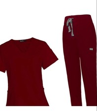 Damen Uniform Scrubs Set Arbeit Oberteil Hose robust V-Ausschnitt bequem Größe S Modest Wear Set price