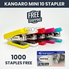 KANGARO MINI 10 HEFTER MIT KLAMMERENTFERNER HAKEN BÜRO ZUHAUSE + 1000 KLAMMERN Staple Remover price