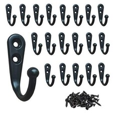 20 Stück Wandaufhänger Haken + Schrauben schwarz Stahl Kleiderhalter Abstellhaken Badezimmer-Hooks price