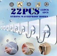 22 Stück Selbstklebende Starke Klebende Haken Schwerlast Wand Nahtlos Transparent Zum Selbermachen Badezimmer-Hooks price