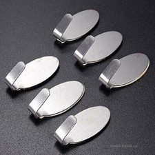 6x selbstklebende Metall Haken Aufhänger zum Aufkleben Tür Wand Bad Küche oval Badezimmer-Hooks price