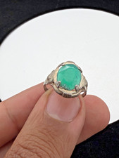 Vintage Ring Sterlingsilber hellgrüner farbiger Stein Größe 6,5 Colored Stone Ring price