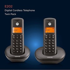 Doppelpack - Motorola E202 Schnurloses Festnetz Haus Haustelefon + Anrufsperre Cordless Phone price