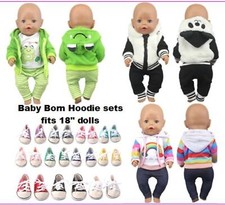 UK Verkäufer 18" Puppe Baby Born Hoodie Trainer Trainingsanzug Leggings Unsere Generation Baby-Tracksuit price