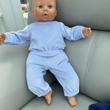 16-18 Zoll Puppen Schlafanzug. Schlafanzug 43 cm Baby Annabelle Velour. / Trainingsanzug. Baby-Tracksuit price