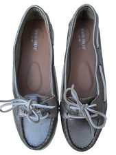 White Stuff Damen Betty Bootsschuh Pewter Leder, Gr. 6 (UK), 39 (EU) - einmal getragen Damen-Boat Schuhe price