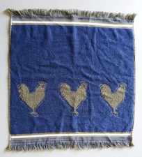 Kracht Küchentuch Baumwolle Frottee Frottier Handtuch 50x50 Hahn blau Fransen Küchen-Handtuch price