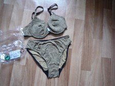 BH-Set braun mit schwarzer Punkteverzierung Push-up Größe 80A/40-42 Damen-Unterwäsche Set price
